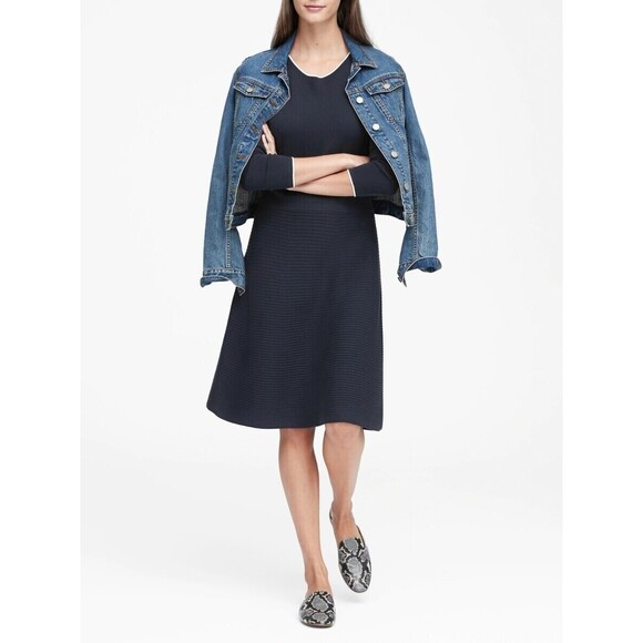 Banana Republic Dresses & Skirts - NWT BANANA REPUBLIC Blue Long Sleeve Button Shoulder Sweater Dress SIZE XXL